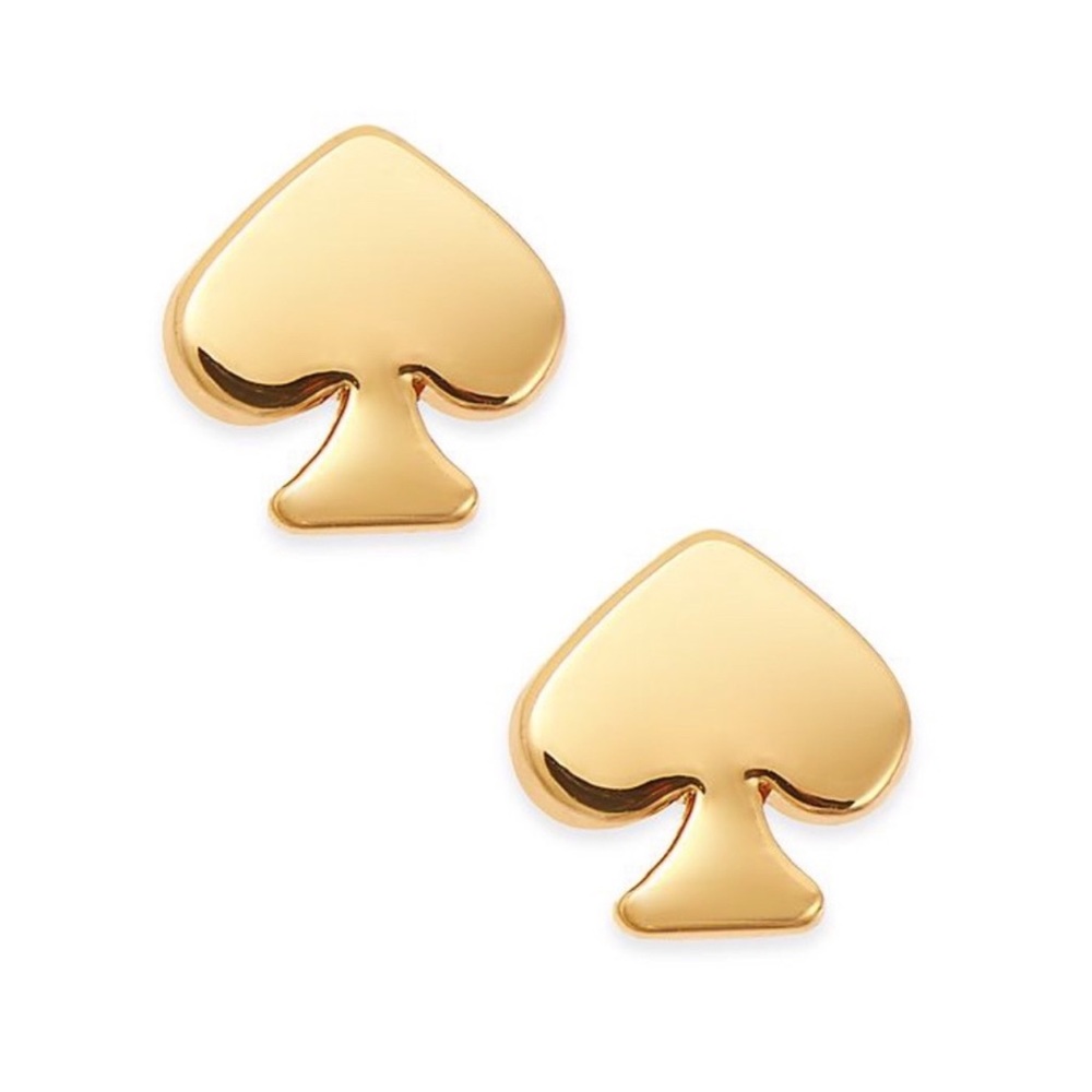 New KATE SPADE Women’s Signature Spade Gold Tone Stud Earrings Authentic - Picture 2 of 10